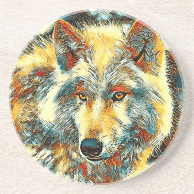 AnimalArt_Wolf_004 Coaster (Front)