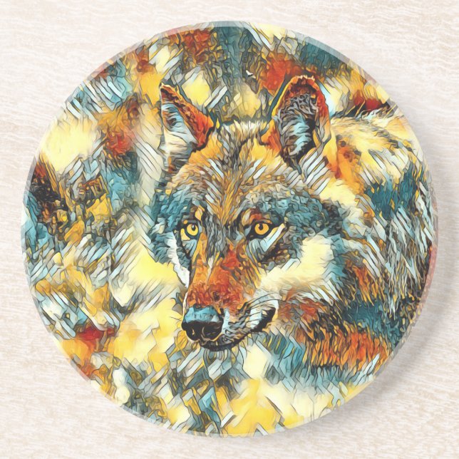 AnimalArt_Wolf_005 Coaster (Front)