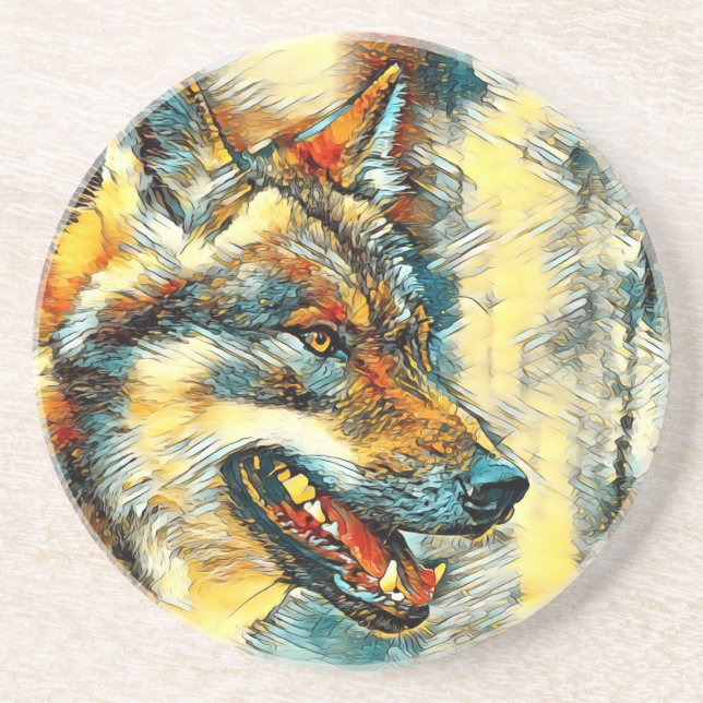 AnimalArt_Wolf_008 Coaster (Front)