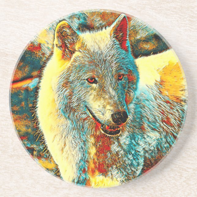 AnimalArt_Wolf_009 Coaster (Front)