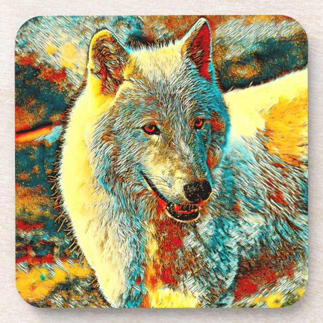 AnimalArt_Wolf_009 Coaster (Front)