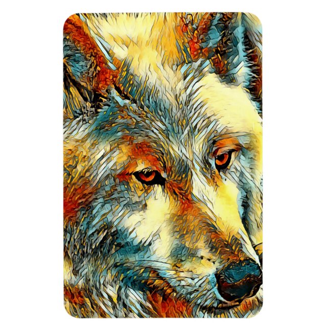 AnimalArt_Wolf_07 Magnet (Vertical)