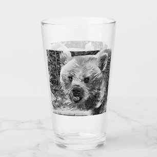 AnimalArtBW_Bear_001 Glass