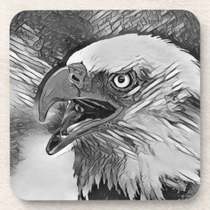AnimalArtBW_Bird_002 Coaster