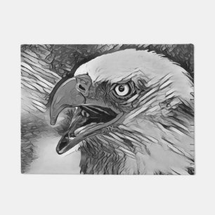 AnimalArtBW_Bird_002 Doormat