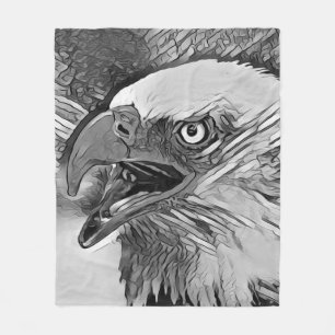 AnimalArtBW_Bird_002 Fleece Blanket