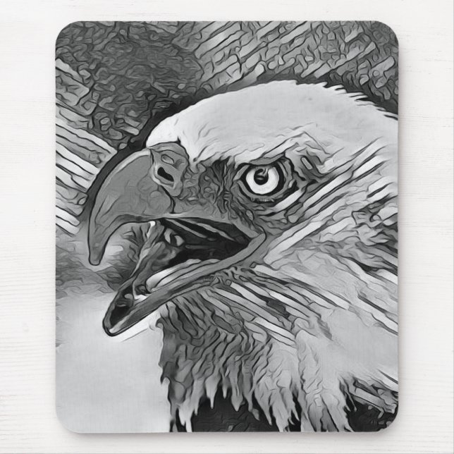 AnimalArtBW_Bird_002 Mouse Pad (Front)