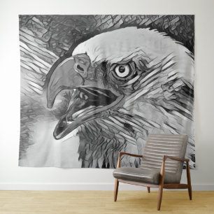 AnimalArtBW_Bird_002 Tapestry