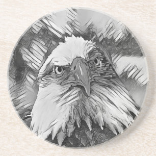 AnimalArtBW_Bird_004 Coaster