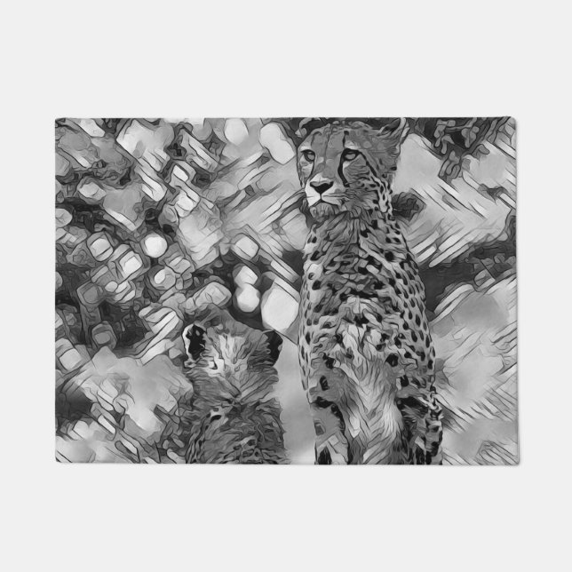 AnimalArtBW_Cheetah_008 Doormat (Front)