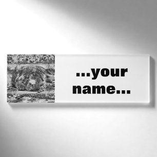 AnimalArtBW_Dog_001 Name Tag