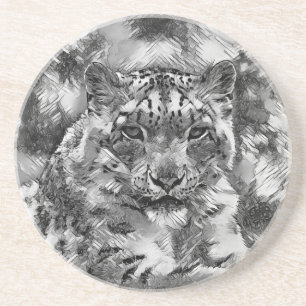 AnimalArtBW_Leopard_001 Coaster