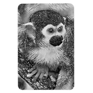 AnimalArtBW_Monkey_002 Magnet