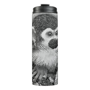 AnimalArtBW_Monkey_002 Thermal Tumbler