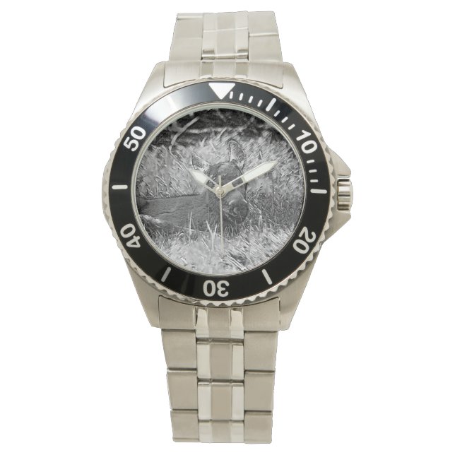 AnimalArtBW_Moose_001 Watch (Front)