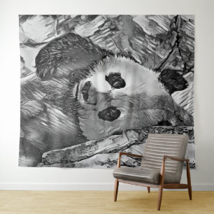 AnimalArtBW_Panda_002 Tapestry