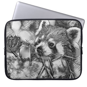 AnimalArtBW_RedPanda_001 Laptop Sleeve