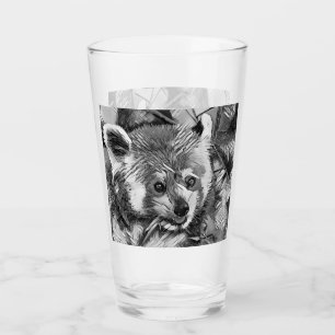 AnimalArtBW_RedPanda_003 Glass