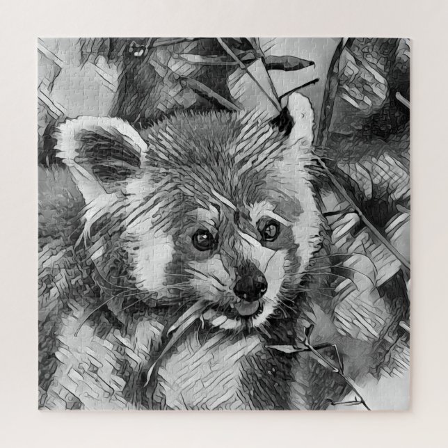 AnimalArtBW_RedPanda_003 Jigsaw Puzzle (Vertical)