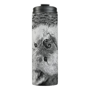 AnimalArtBW_Wolf_011 Thermal Tumbler
