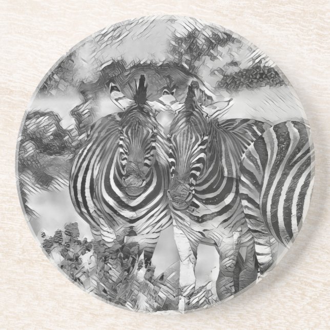 AnimalArtBW_Zebra_012 Coaster (Front)