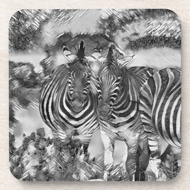 AnimalArtBW_Zebra_012 Coaster (Front)