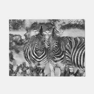 AnimalArtBW_Zebra_012 Doormat