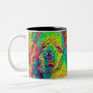 AnimalColor_Alpaca_005 Two-Tone Coffee Mug