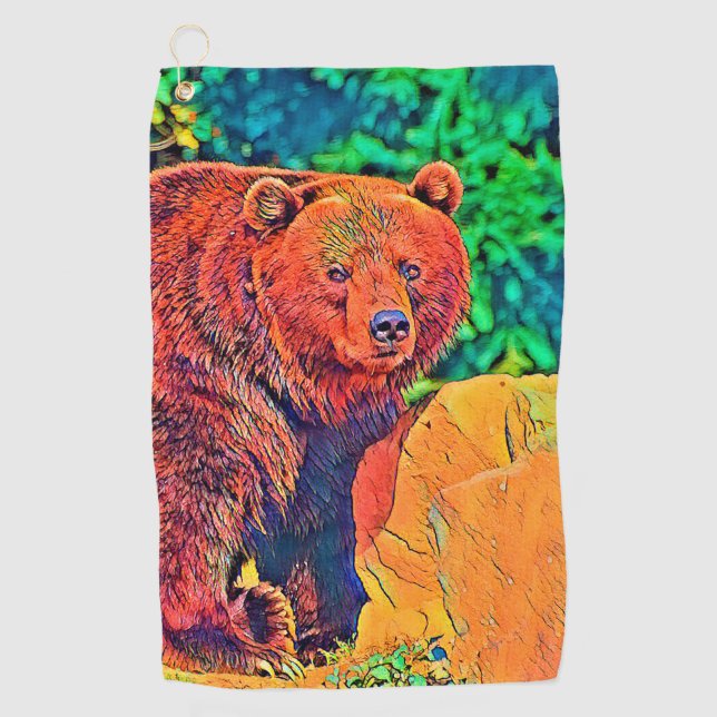 AnimalColor_Bear_001 Golf Towel (Front)