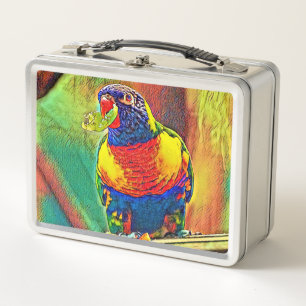 AnimalColor_Bird_07 Metal Lunch Box