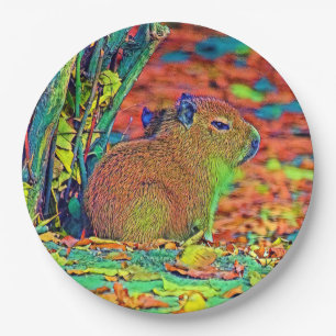 AnimalColor_Capybara_001 Paper Plate