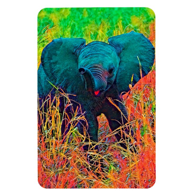 AnimalColor_Elephant_002 Magnet (Vertical)