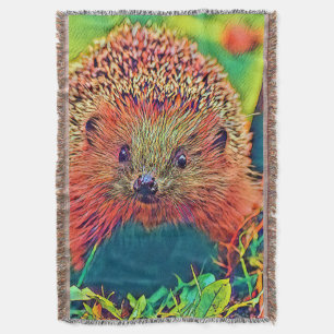AnimalColor_Hedgehog_002 Throw Blanket