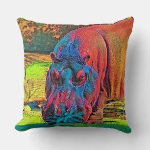 AnimalColor_Hippo_004 Cushion