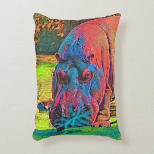 AnimalColor_Hippo_004 Decorative Cushion