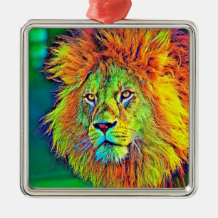 AnimalColor_Lion_009_by_JAMColors Metal Ornament