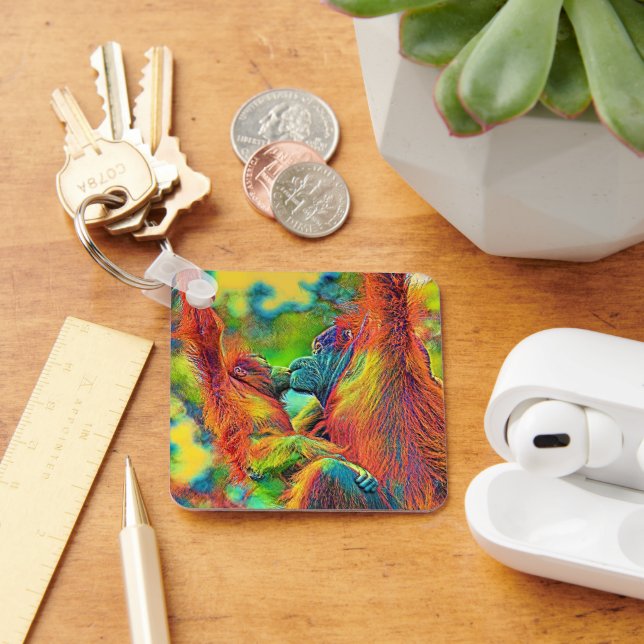 AnimalColor_OrangUtan_013 Key Ring (Desk)