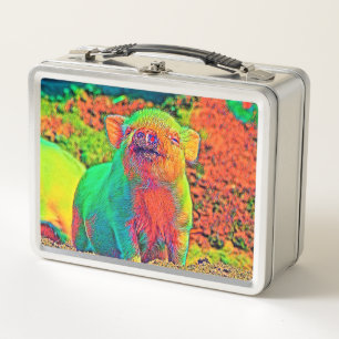 AnimalColor_Pig_005_by_JAMColors Metal Lunch Box