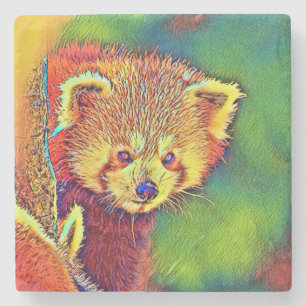 AnimalColor_RedPanda_016 Stone Coaster