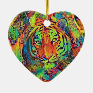 AnimalColor_Tiger_013 Ceramic Ornament
