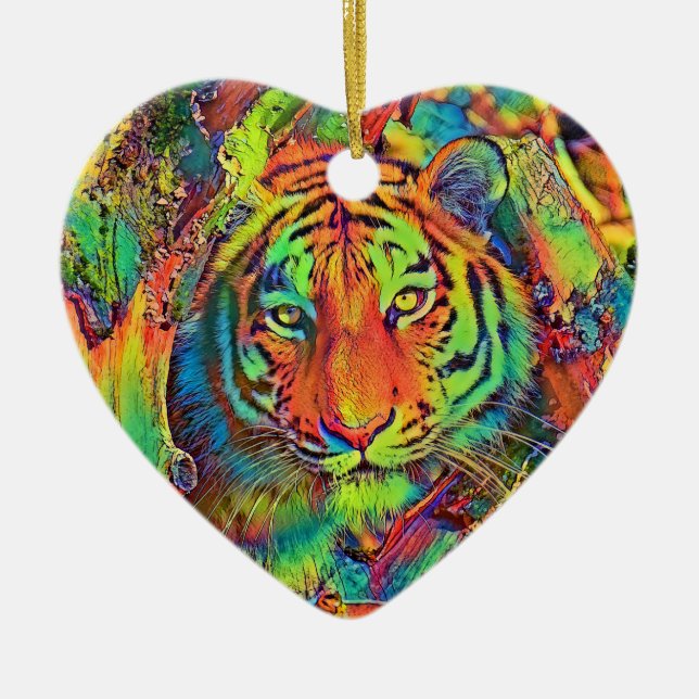 AnimalColor_Tiger_013 Ceramic Ornament (Front)