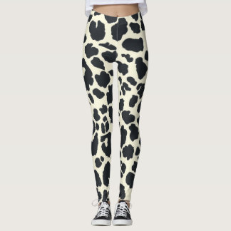 Animalier black & white  snow leopard style leggings