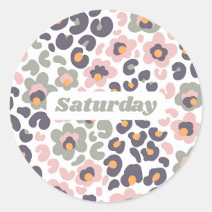 Animalier with Flowers Classic Round Sticker