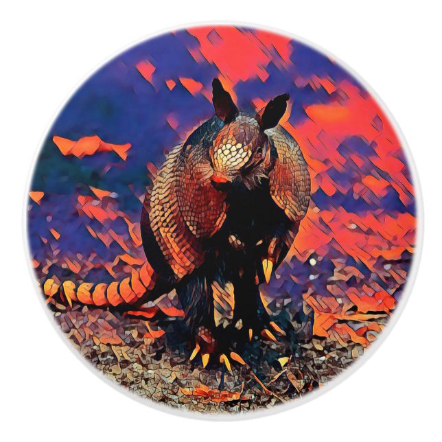 AnimalMix_Armadillo_001 Ceramic Knob (Front)