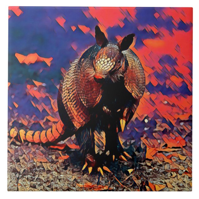 AnimalMix_Armadillo_001 Ceramic Tile (Front)