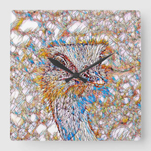 AnimalMix_Bird_042 Square Wall Clock