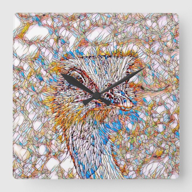 AnimalMix_Bird_042 Square Wall Clock (Front)