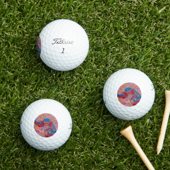 AnimalMix_Chimpanzee_009 Golf Balls (Insitu Grass)
