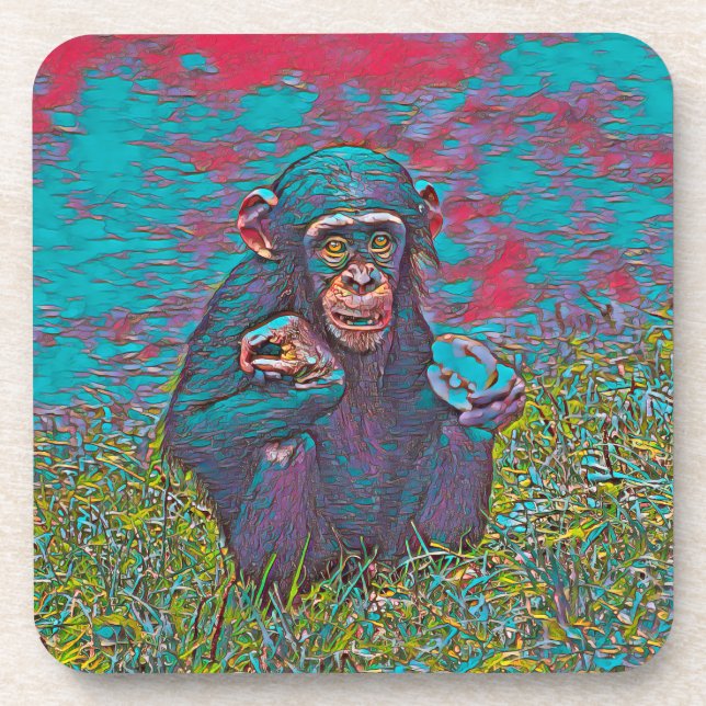 AnimalMix_Chimpanzee_015 Coaster (Front)