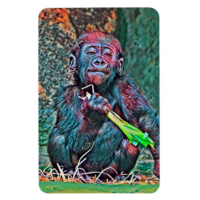 AnimalMix_Gorilla_004 Magnet (Vertical)